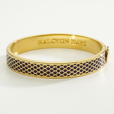 1 Cm Salamander Amethyst Gold Hinged Bangle