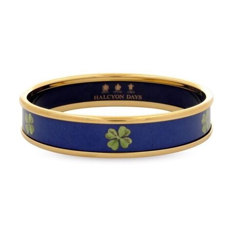 1 Cm Clover Navy Gold Small Bangle