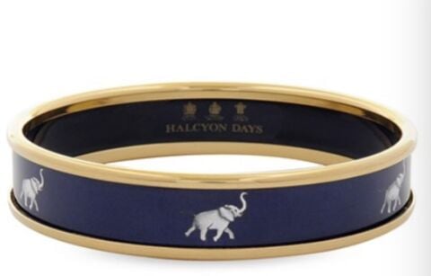 1cm - Elephant - Navy - Small Bangle