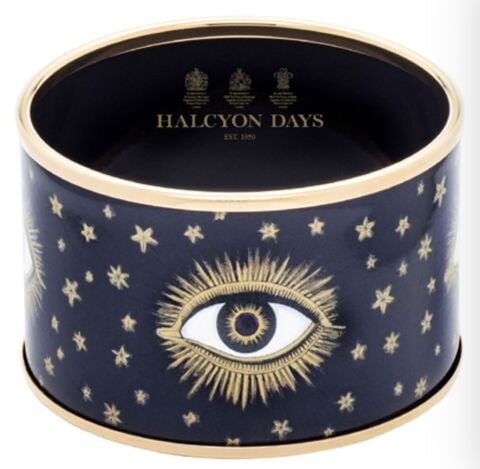 Halcyon Days 4cm Evil Eye Gold Small Cuff Bracelet