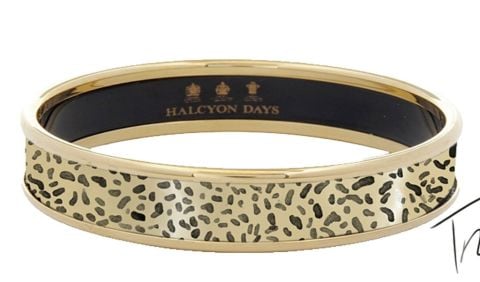 Leopard Print & Gold Enamel Bangle