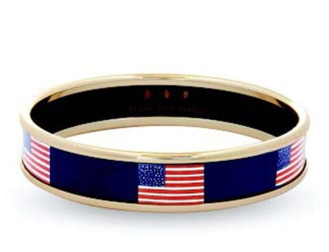 1cm USA Flag - Navy - Gold - Medium Bangle