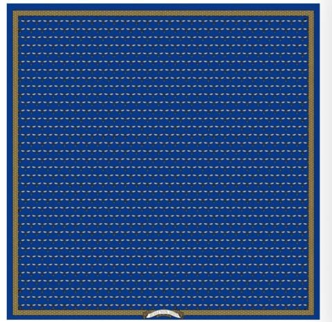 Bee Trellis - Deep Cobalt - 90x90 - 100% Silk - Scarf - NEW