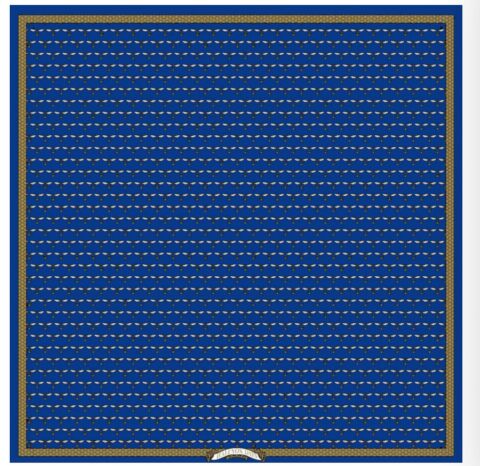 Bee Trellis - Deep Cobalt - 90x90 - 100% Silk - Scarf - NEW