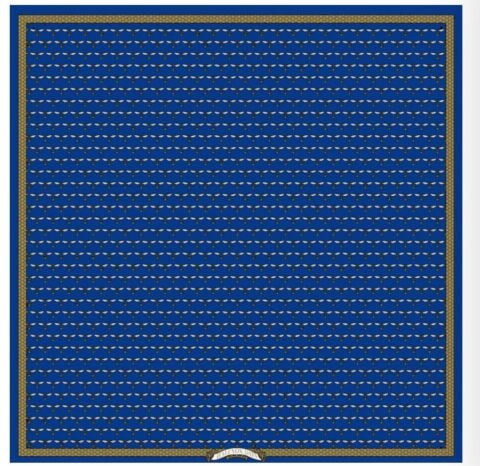 Bee Trellis - Deep Cobalt - 90x90 - 100% Silk - Scarf - NEW