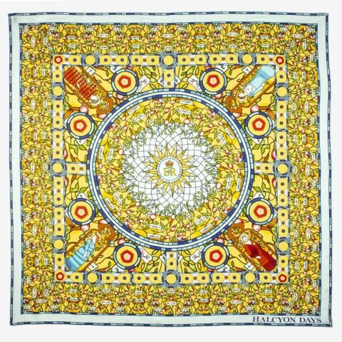 Commonwealth Stained Glass - 90x90 - 100% Silk Scarf - NEW
