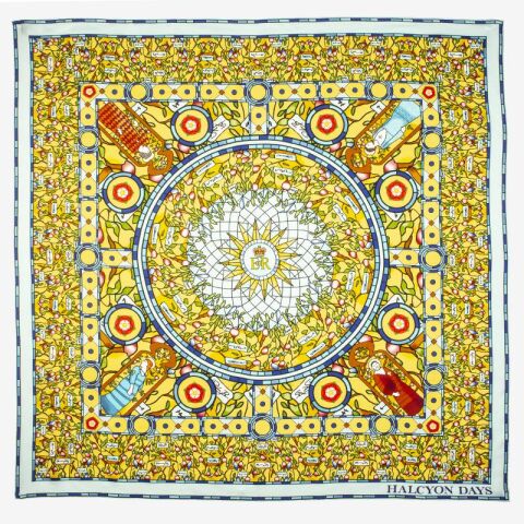 Commonwealth Stained Glass 90X90 100 Percent Silk Scarf