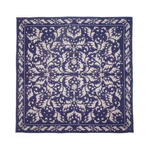 Platinum Jubilee Navy 90X90 100 Percent Silk Scarf