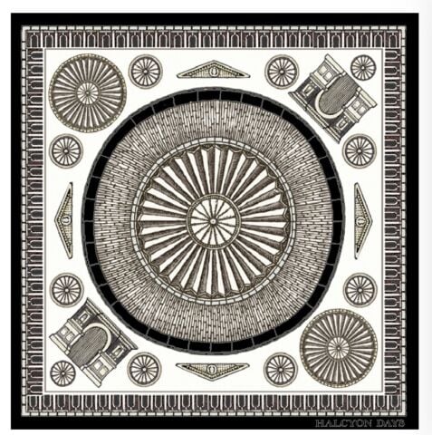 The Royal Albert Hall Black 90X90 100 Percent Silk Scarf