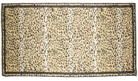 Halcyon Days TR Leopard Beige 170cm x 65cm Wool Silk Long Scarf
