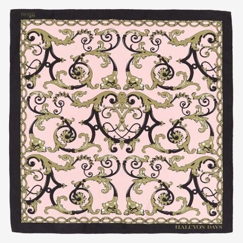 Wallace Ballustrade Pink 90X90 100 Percent Silk Scarf
