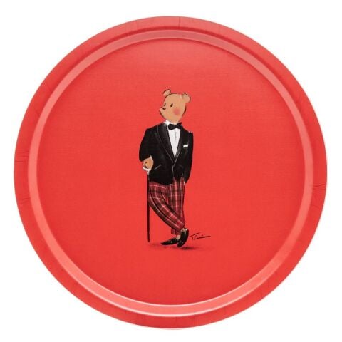 Hal at Christmas - Red - Oblong Birchwood Tray