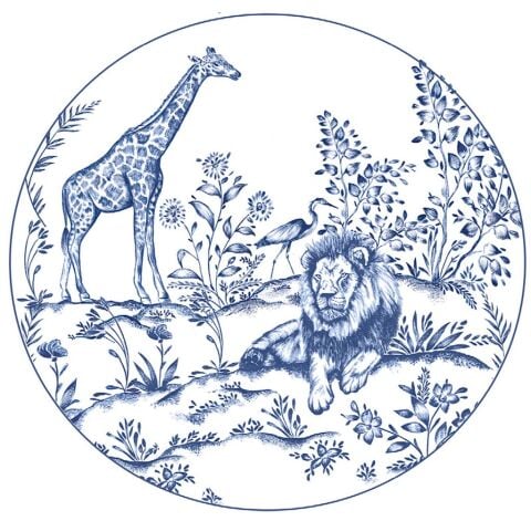 Halcyon Days Serengeti Round Birchwood Tray