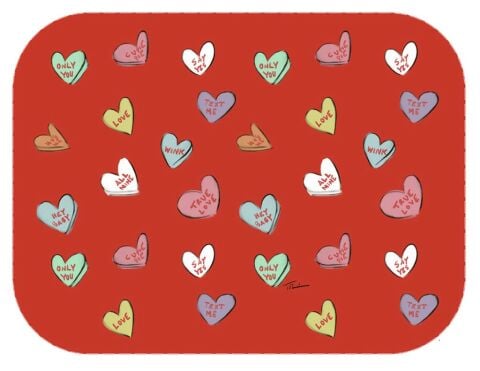 TR - Love Hearts - Oblong Birchwoord Tray