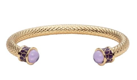 Halcyon Days Salamander Amethyst- Gold Torque Bangle Bracelet