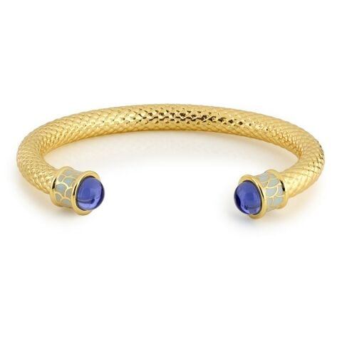 Salamender Sapphire Gold Torque Bangle