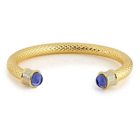 Salamender Sapphire Gold Torque Bangle