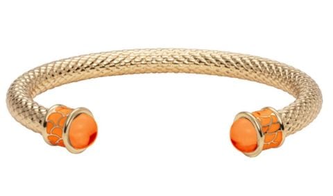 Halcyon Days Salamander Orange Jewel Gold Torque Bangle Bracelet