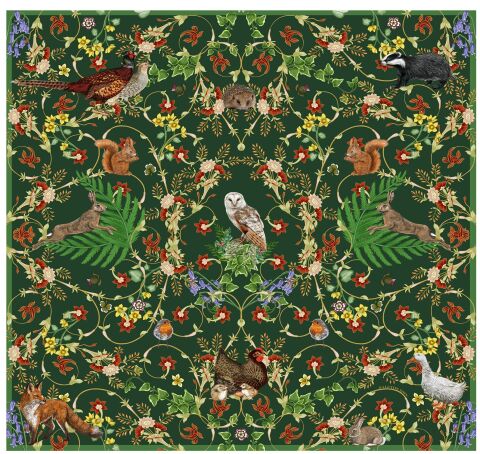Celebration Of The Natural World 120 X 120 Cm 70 Percent Wool 30 Percent Silk Scarf