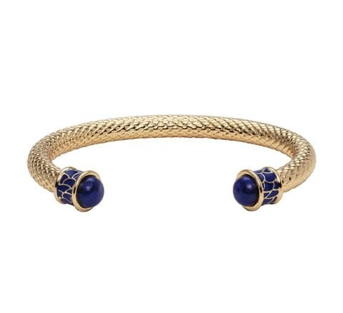 Salamander Torque Deep Cobalt & Gold Bangle