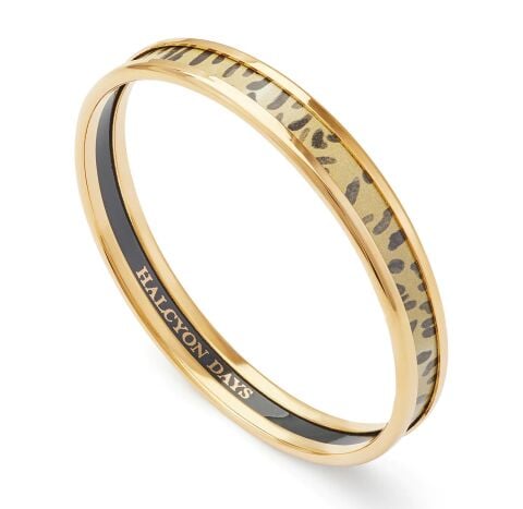 6mm TR Leopard Beige Gold Small Bangle Bracelet