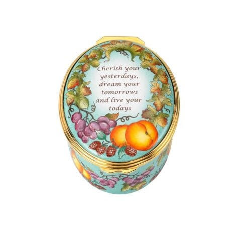 ''Cherish Your Yesterdays'' Enamel Box