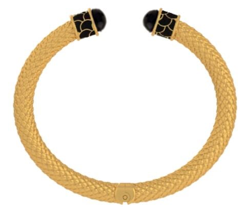 Minoan Black Gold Hinged Torque Bangle