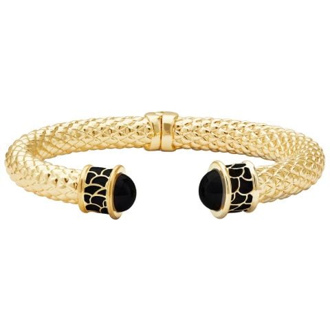 Minoan Black Gold Hinged Torque Bangle