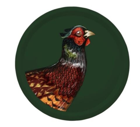 Woodland Wildlife Pheasant Round Birchwood Tray