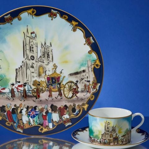 TR Pageantry at Westminster Abbey Teacup & Saucer