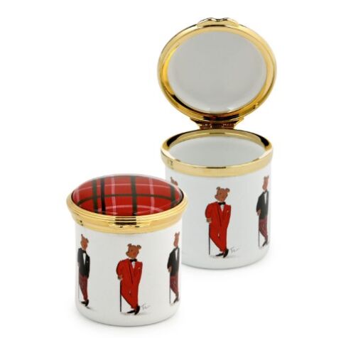 TR Hal the Bear Tall Deco Base Enamel Box