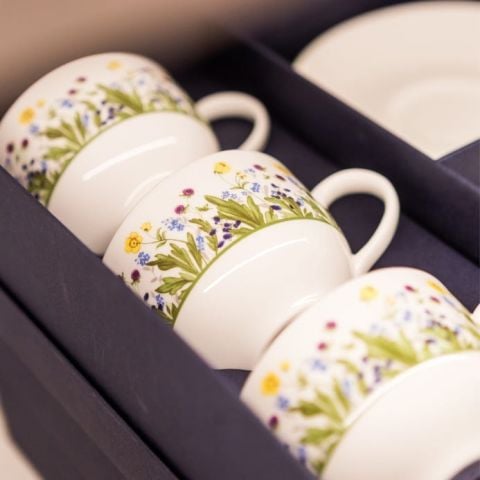 Highgrove Wildflower Teacup Saucer Box Set x 6
