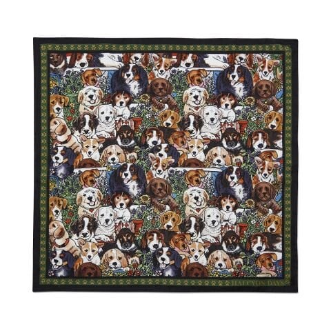 Dogs Leave Pawprints 45X45 100% Silk Mini Scarf
