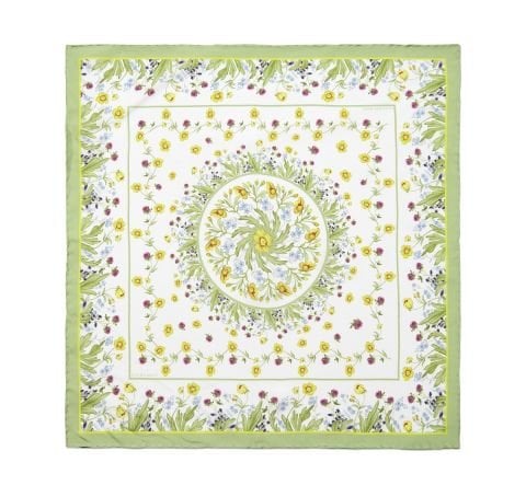 Highgrove Wildflower Border 45X45 100% Silk Mini Scarf