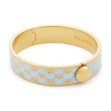 13mm Bee Sparkle-Forget-me-Not-Gold- Hinged Bangle