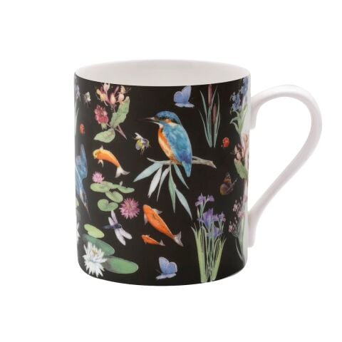 Kingfisher - Iris - Black - Non Gild - Mug Set x 2