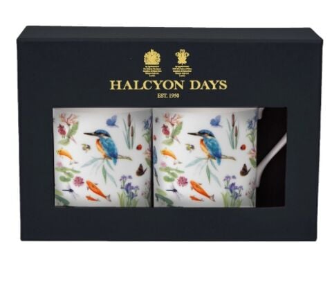 Kingfisher Scatter - White - Non Gild - Mug Set x 2