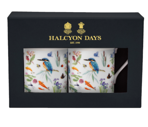 Kingfisher Scatter - White - Non Gild - Mug Set x 2