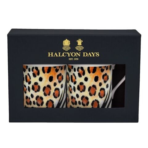 Mixed Animal Print Non Gild Mug Set X 2