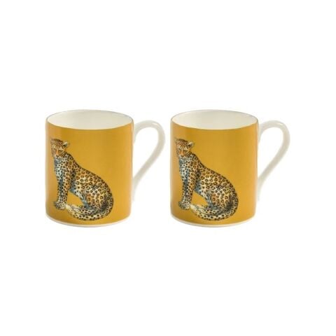 MW - Leopard - Gold - Non Gild - Mug Set x 2