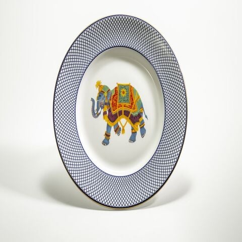 Ceremonial Indian Elephant -wht - 10'' Dinner plate