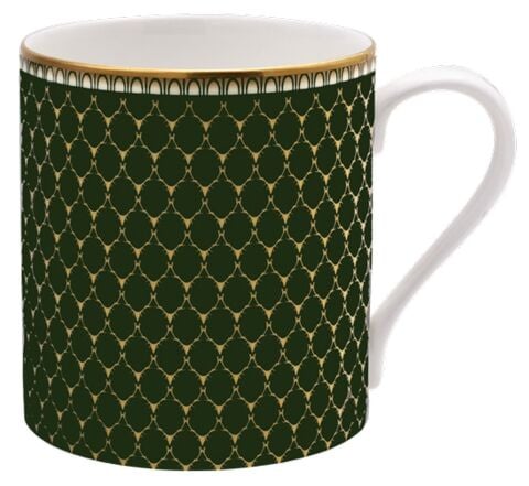 Gc Antler Trellis Dark Green Gold Mug