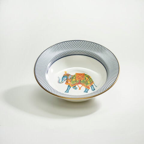 Ceremonial Indian Elephant White 23 Cm Rim Soup