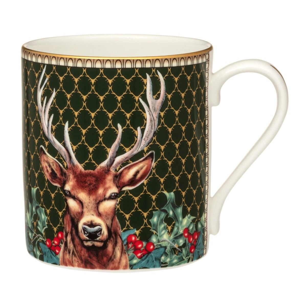 Gc Antler Trellis Green And Stag Mug