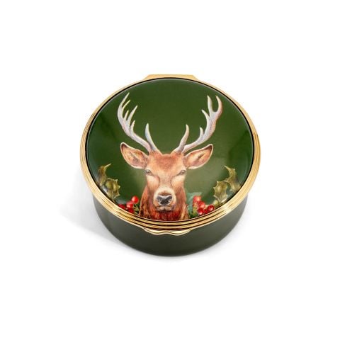 Woodland Wildlife Stag - Oh Christmas Tree - Musical Enamel