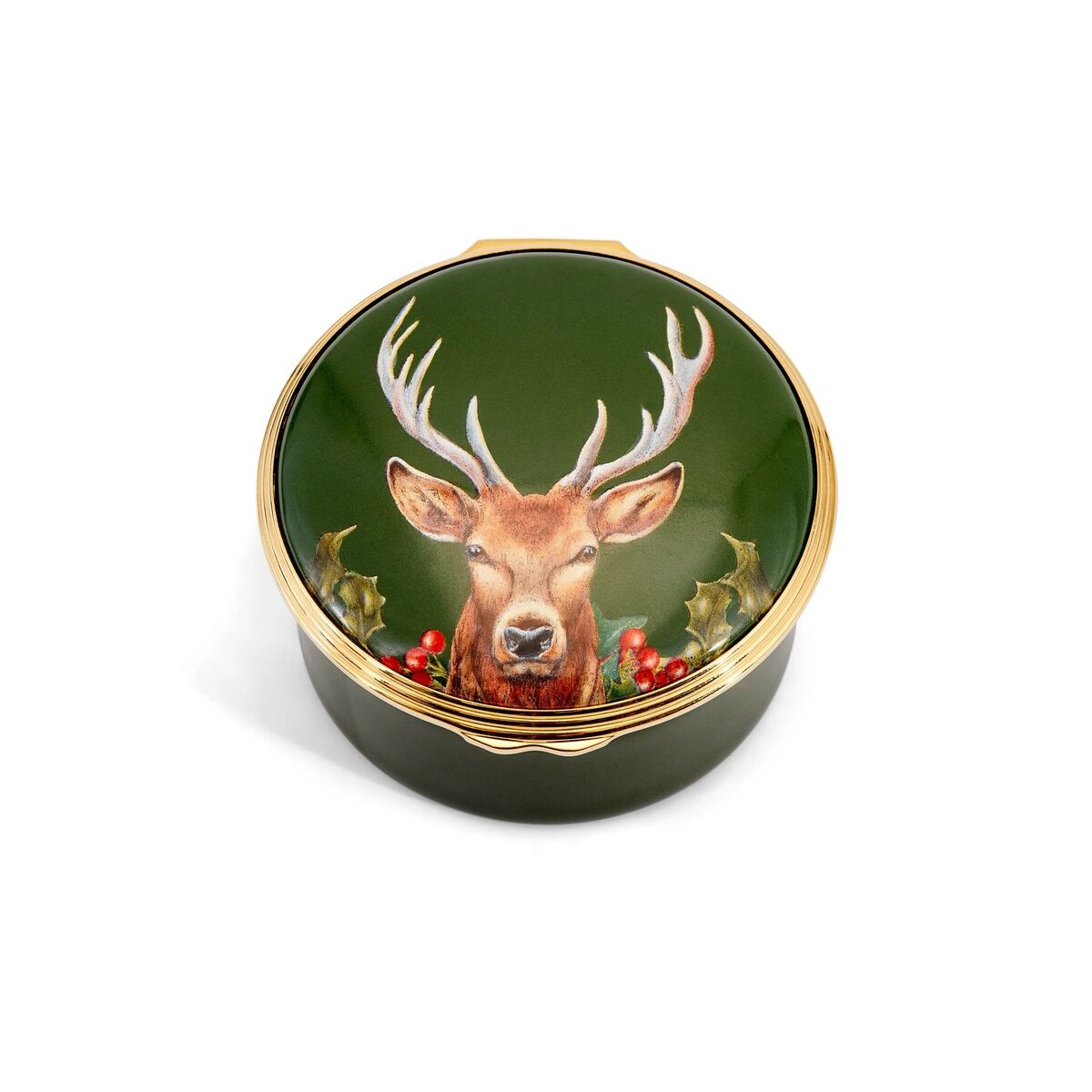 Woodland Wildlife Stag - Oh Christmas Tree - Musical Enamel