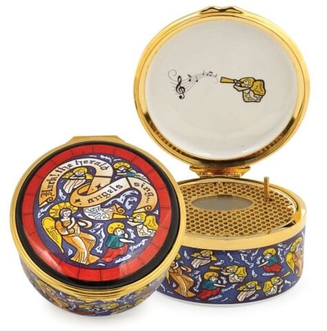 Hark The Herald Angel Musical Enamel Box