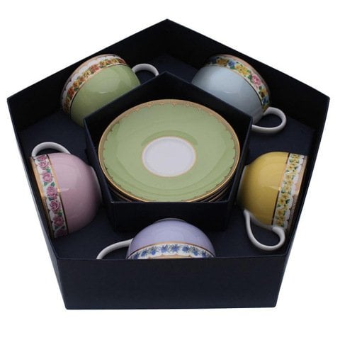 CoM - Shell Garden Floral - M Colour - Teacup & Sauc Set x 5