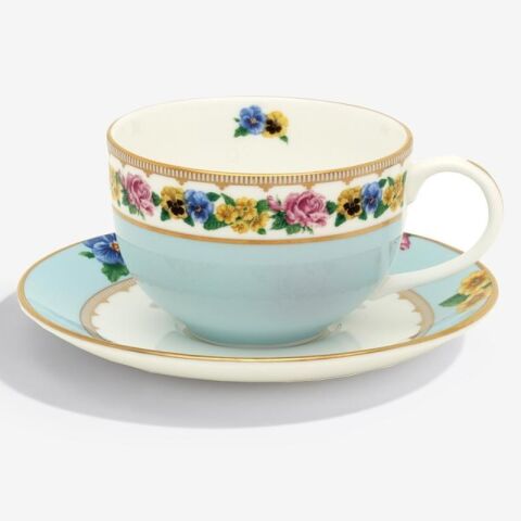 CoM - Shell Garden Floral - Blue- Teacup & Saucer