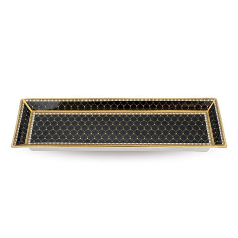 Antler Trellis Black Rectangular Tray
